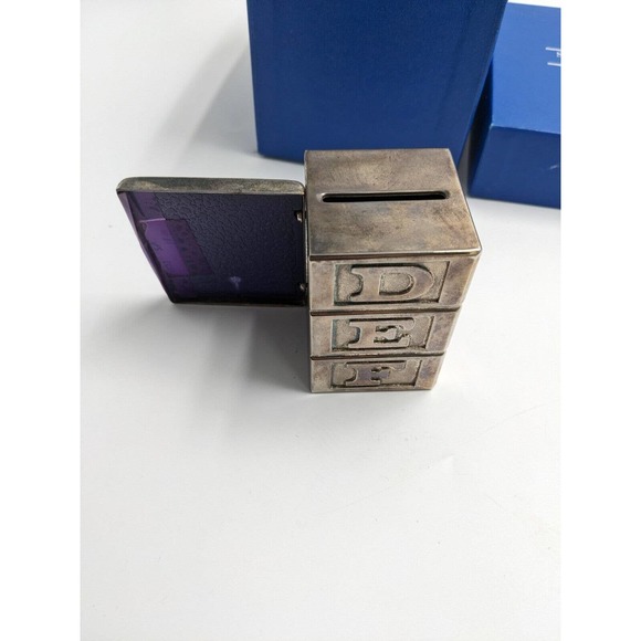 Salisbury Pewter Toy Blocks Bank and Photo Frame Set For New Baby IOB - Picture 4 of 11